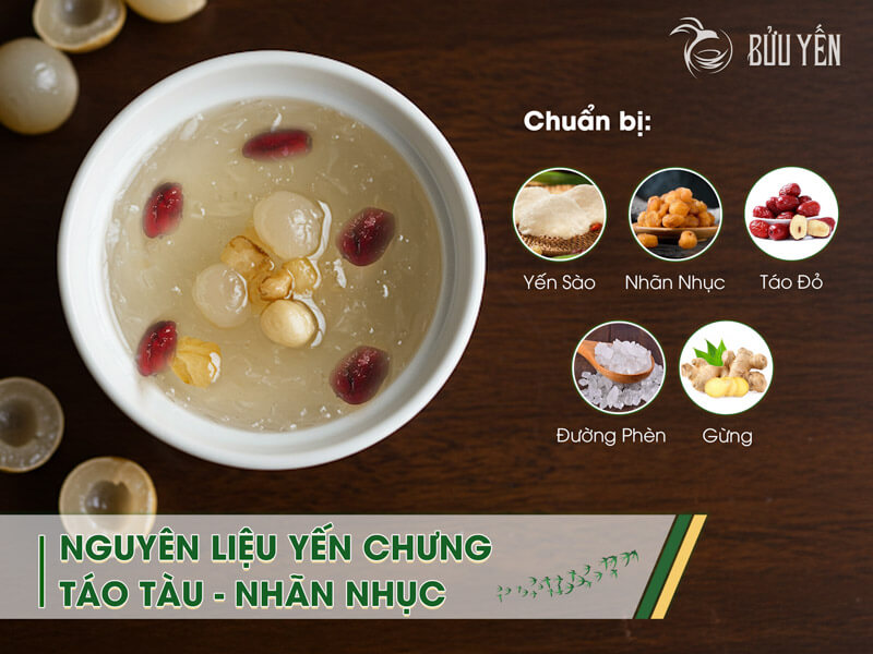 Nguyên liệu yến chưng táo đỏ long nhãn