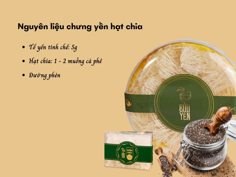 Nguyên liệu yến chưng hạt chia