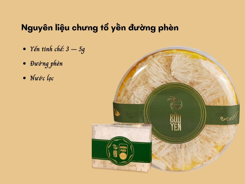 Nguyên liệu chưng yến đường phèn