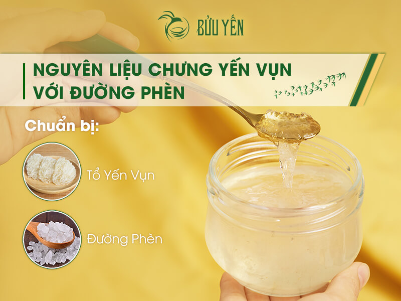 Nguyên liệu chưng yến vụn đường phèn