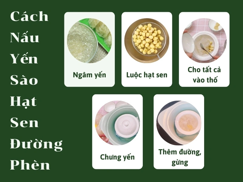 Yến chưng hạt sen đường phèn