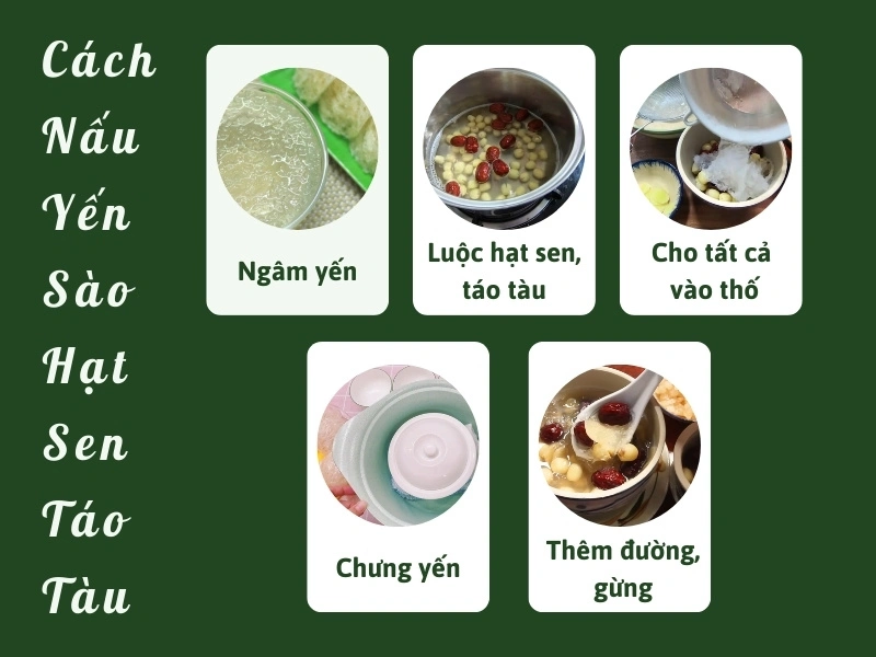 Yến chưng hạt sen táo tàu