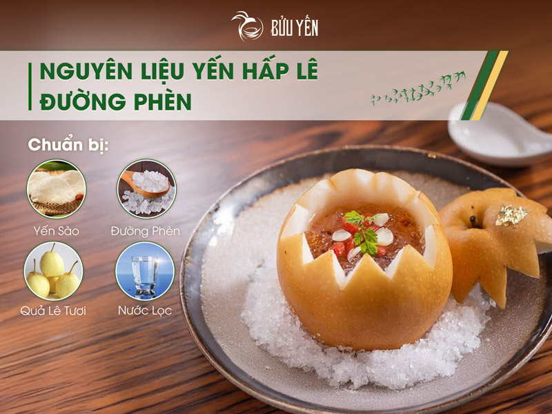 Yến hấp lê đường phèn