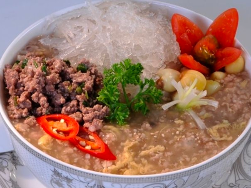 Cháo tổ yến thịt bằm rong biển