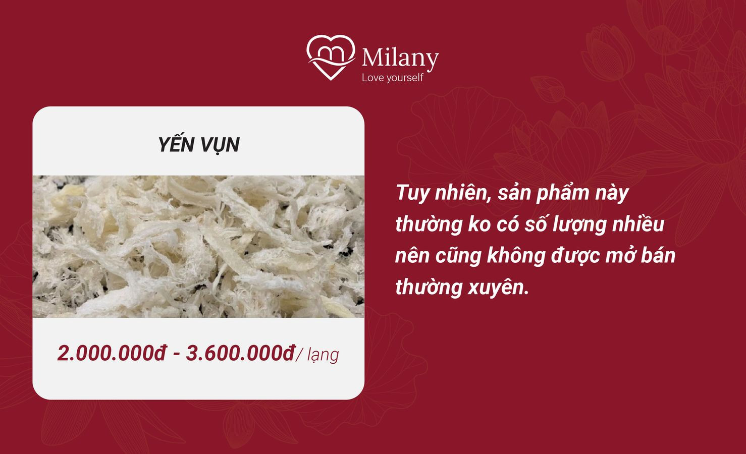 Giá yến vụn trên thị trường