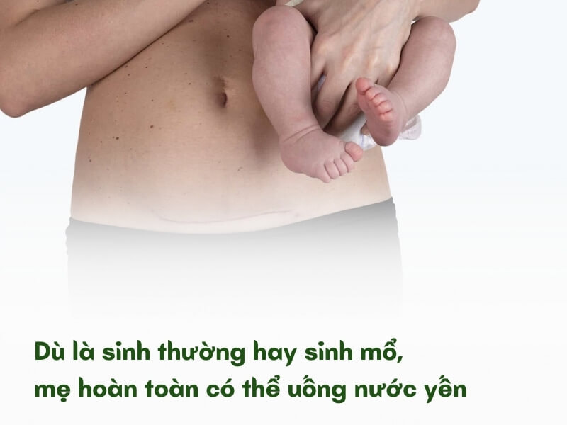 Sau sinh mổ uống nước yến được không