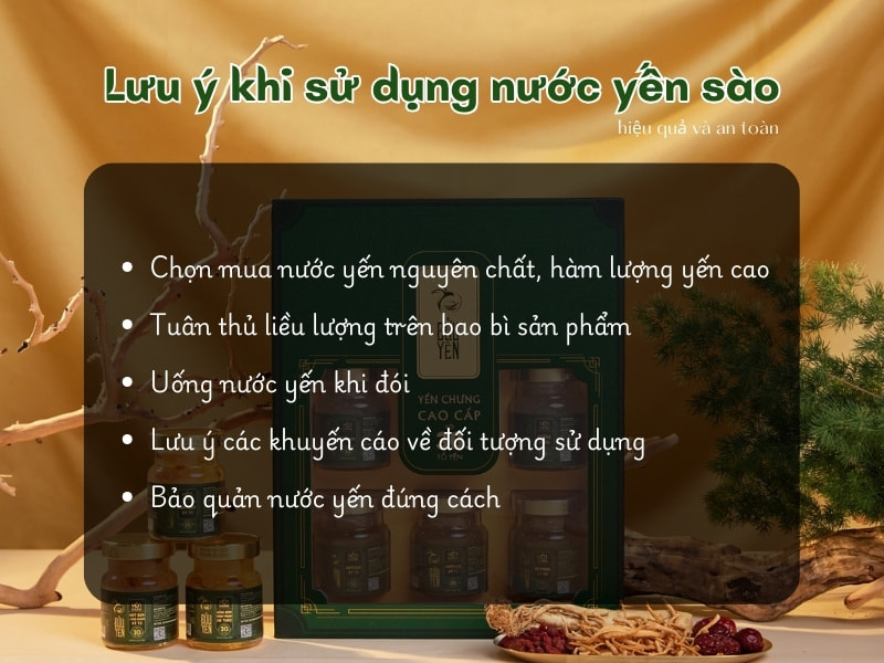 Lưu ý khi sử dụng nước yến