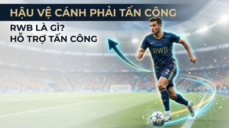 RWB là gì trong bóng đá? Vai trò hậu vệ cánh phải tấn công